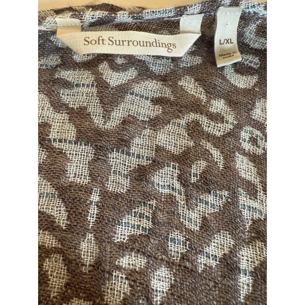 Soft Surroundings Pasha Pumpkin Wool Leopard Print Cardigan Womens Sz X/XL - Picture 7 of 7